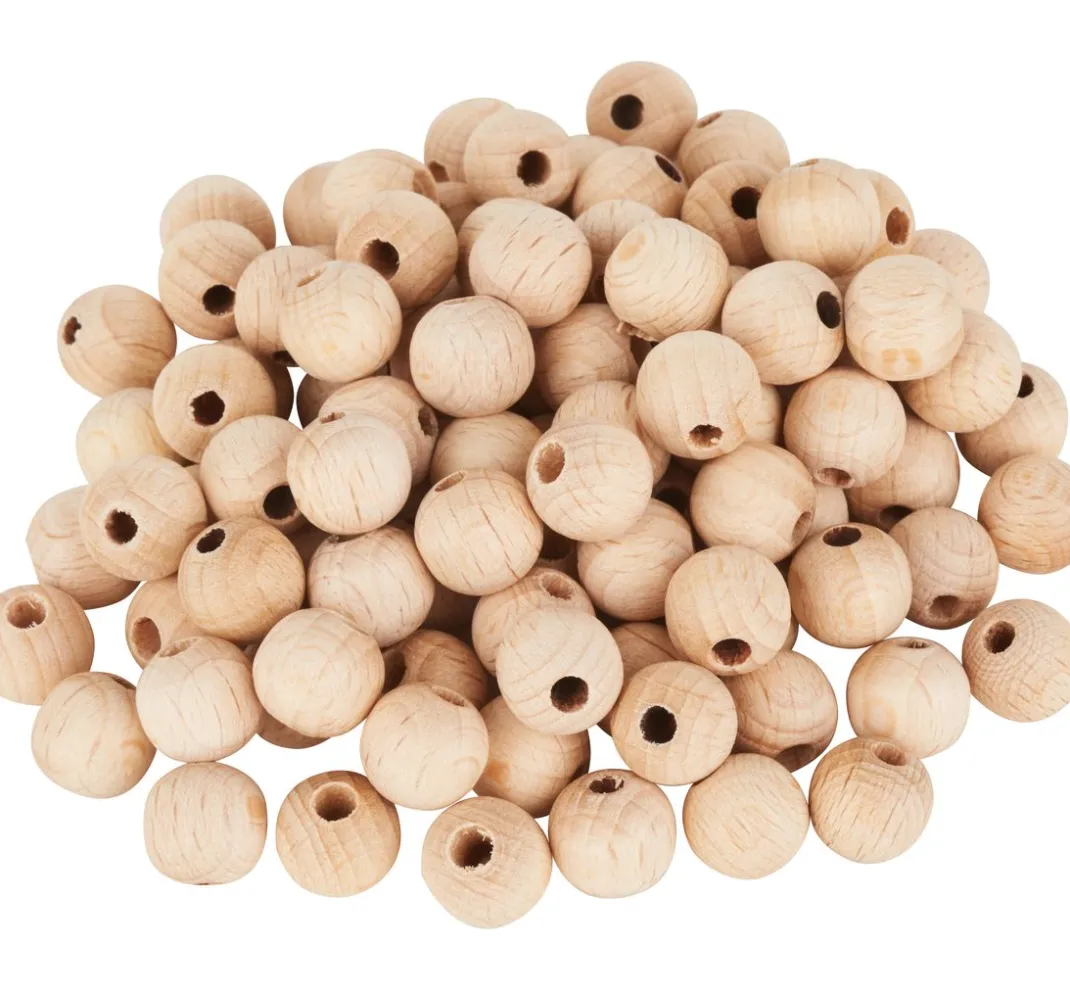 Kinder VBS Holz|Holzperlen>Holzkugeln durchgebohrt "Ø 10 mm"