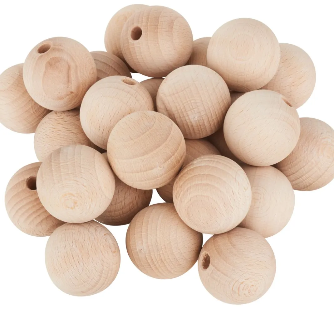 Kinder VBS Holz|Holz, Mdf & Pappmaché>Holzkugeln halbgebohrt "Ø 30 mm"