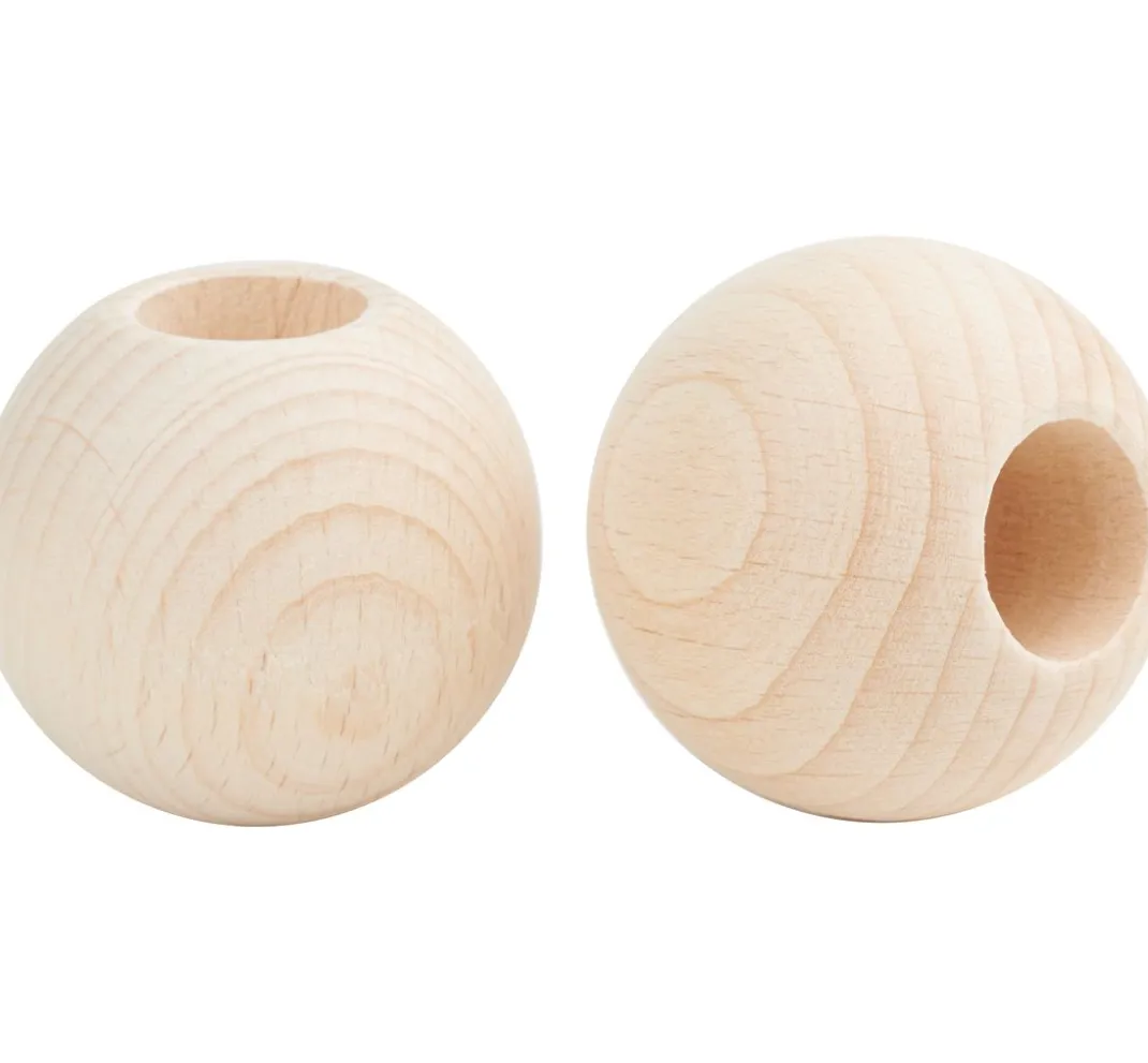 Kinder VBS Holz|Holz, Mdf & Pappmaché>Holzkugeln mit großer Bohrung "Ø 50 mm"