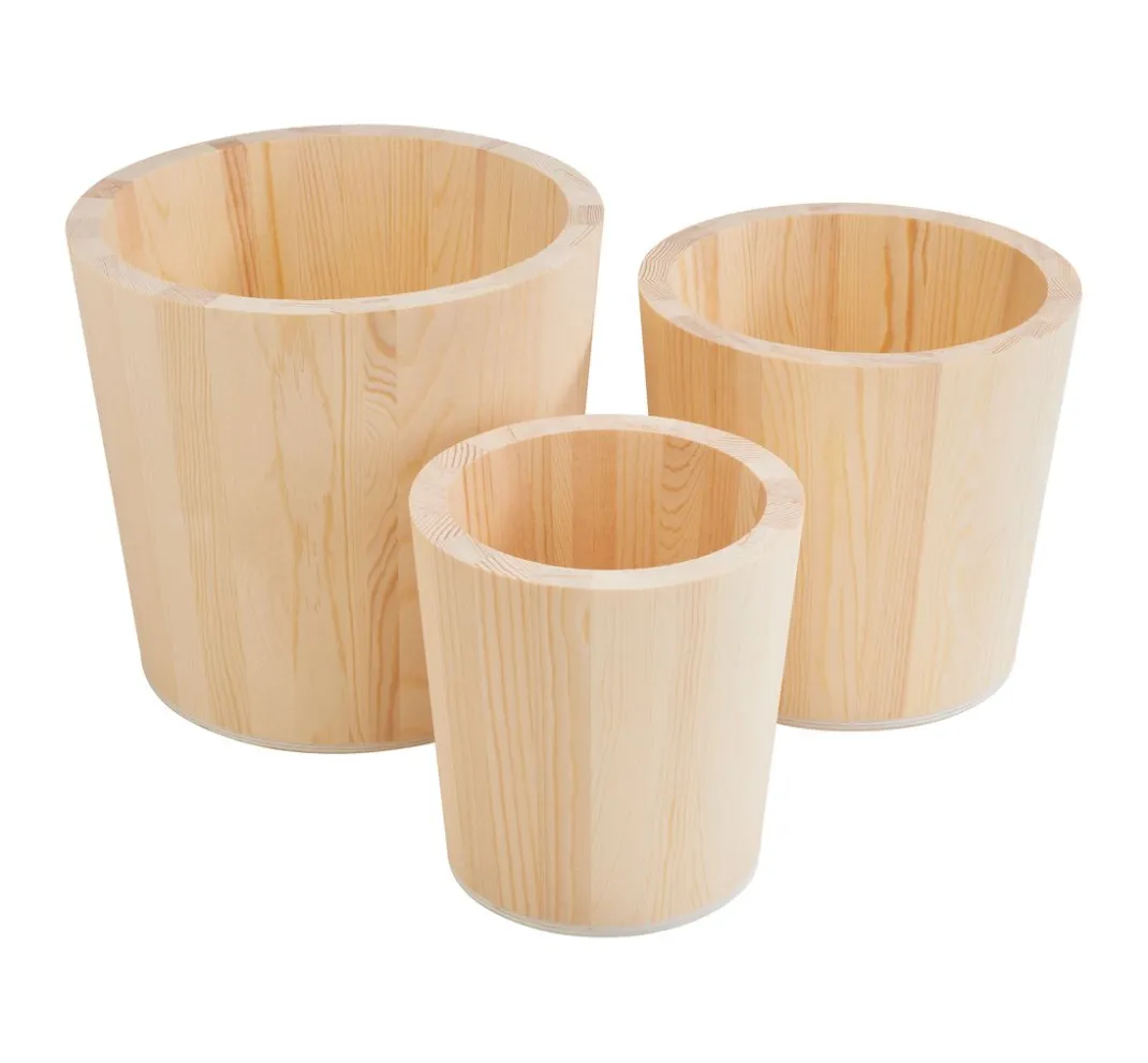 VBS Gefäße|Holz, Mdf & Pappmaché>Holz-Pflanztöpfe, 3er-Set