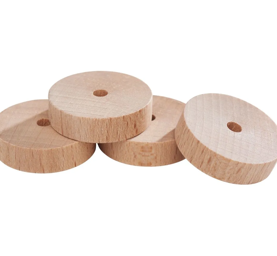 Kinder VBS Holz|Holz, Mdf & Pappmaché>Holzscheiben/Räder, Ø 30 x 8 mm, 4 Stück
