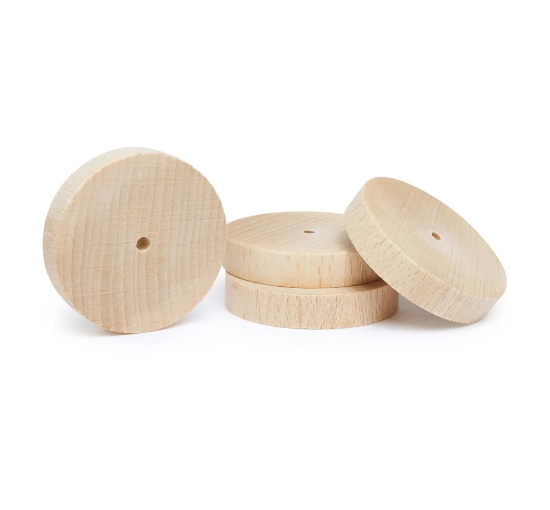 Kinder VBS Holz|Holz, Mdf & Pappmaché>Holzscheiben/Räder, Ø 50 x 10 mm, 4 Stück