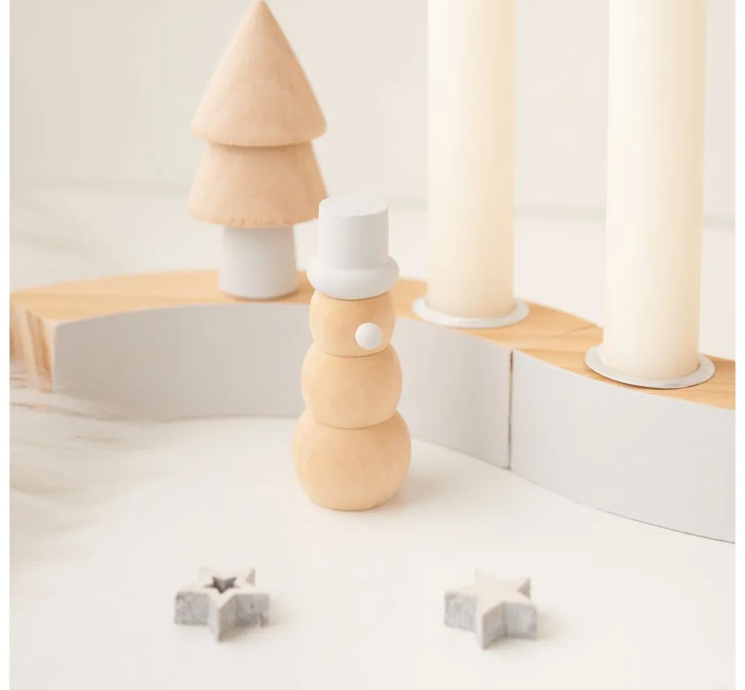 VBS Miniaturen|Holz, Mdf & Pappmaché>Holz-Schneemänner