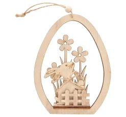 VBS Anhänger|Holz, Mdf & Pappmaché>Holz-Steckmotiv Ei-Anhänger "Hase mit Möhre"