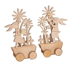 VBS Holz, Mdf & Pappmaché>Holz-Steckmotiv "Rasende Osterhasen"