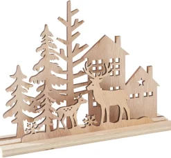 VBS Holz, Mdf & Pappmaché>Holz-Steckmotiv "Rentiere am Waldesrand"