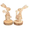 VBS Dekofiguren & -Objekte|Holz, Mdf & Pappmaché>Holz-Steckmotive auf Rindenscheibe "Hase Bugs und Bea"