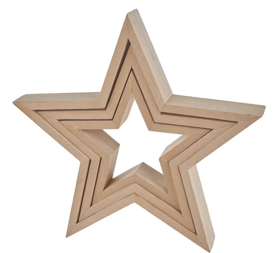 Kinder VBS Holz|Holz, Mdf & Pappmaché>Holz-Sterne "Frame"