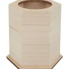 Kinder VBS Holz|Serviettentechnik>Holz-Stiftebox, sechseckig