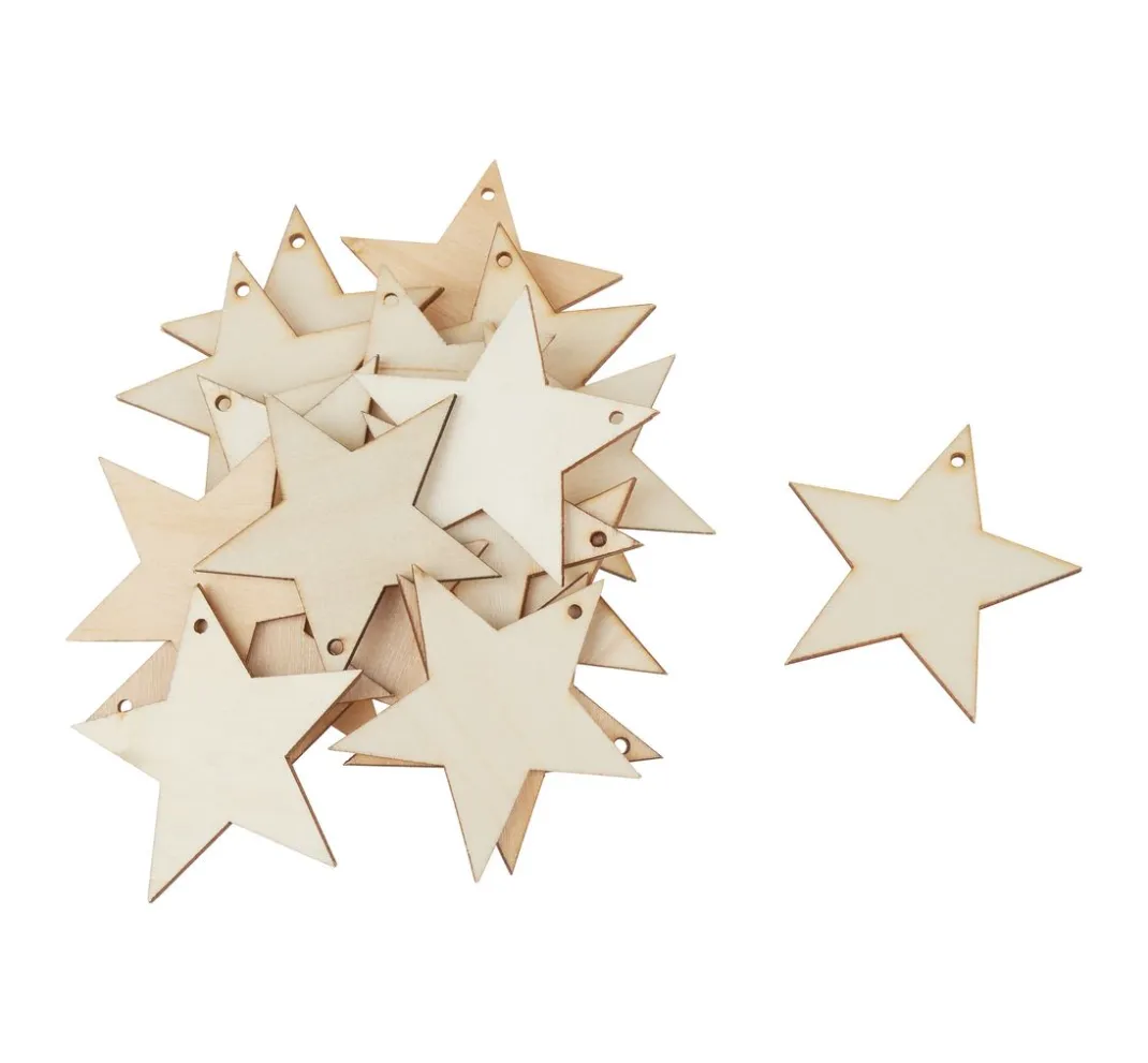 VBS XXL Scrapbooking|Streuteile>VBS Holz-Streuteile "Stern", 20 Stück
