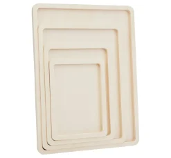 VBS Brandmalerei|Serviettentechnik>Holz-Tabletts flach, 4er-Set