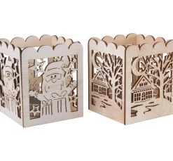VBS Holz, Mdf & Pappmaché>Holz-Teelichthalter "Weihnachtszauber"