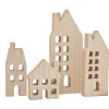 VBS Holz, Mdf & Pappmaché>Häuser-Silhouetten mit Fenster, 4er-Set