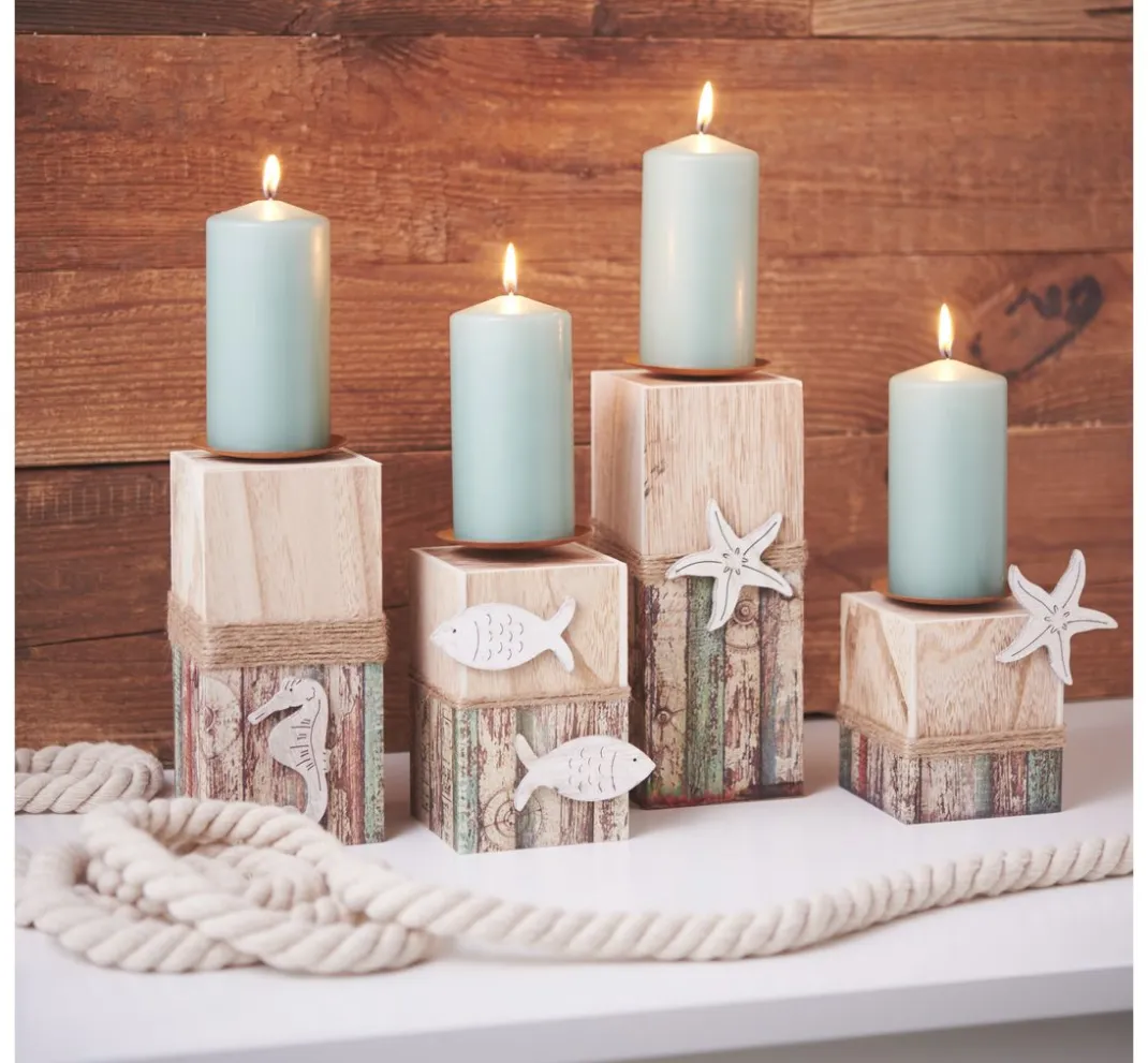VBS Serviettentechnik|Holz, Mdf & Pappmaché>Kerzenständer, 4er-Set