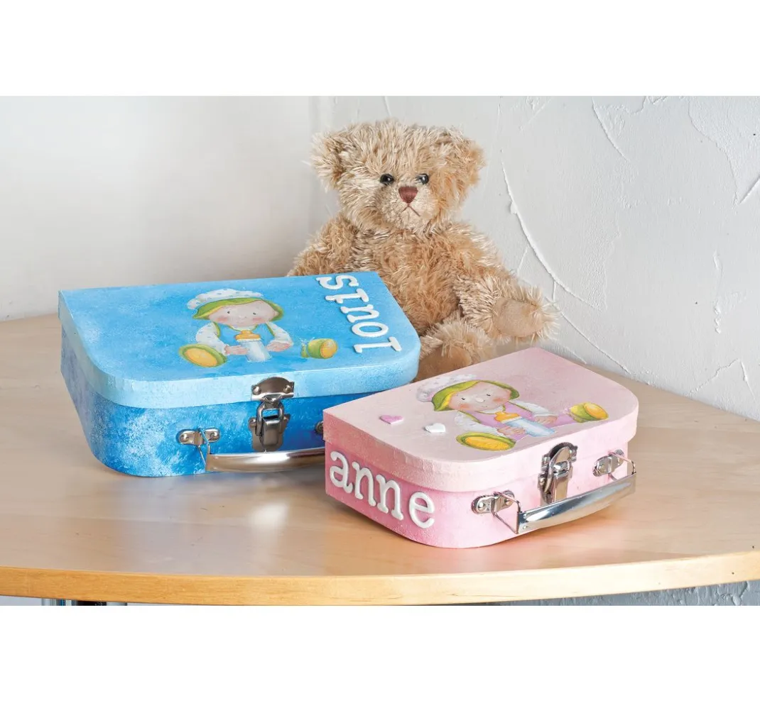VBS Serviettentechnik|Decoupage>Koffer, 2er-Set, aus cremefarbenem Karton
