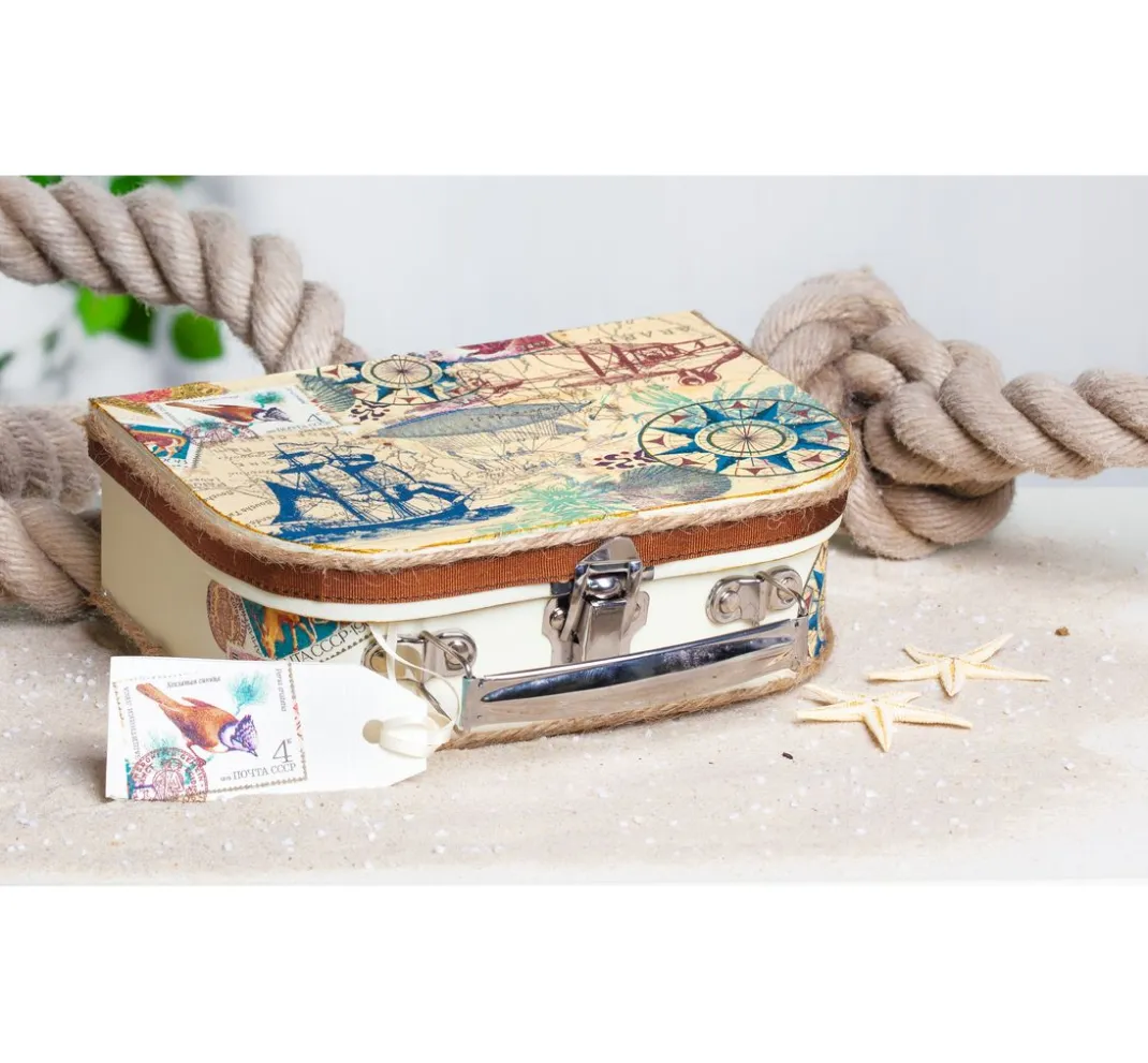 VBS Serviettentechnik|Decoupage>Koffer, 2er-Set, aus cremefarbenem Karton