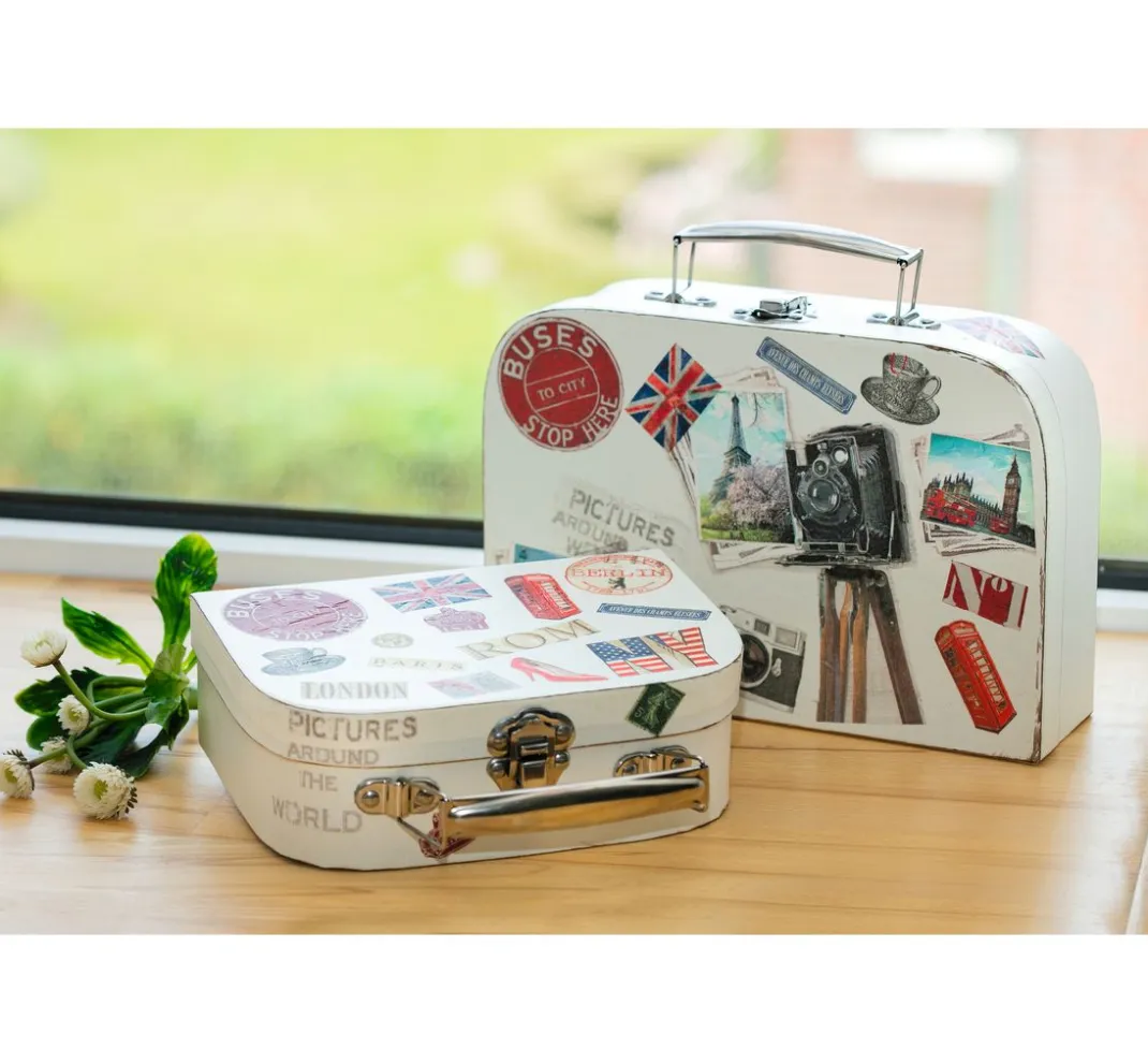 VBS Serviettentechnik|Decoupage>Koffer, 2er-Set, aus cremefarbenem Karton