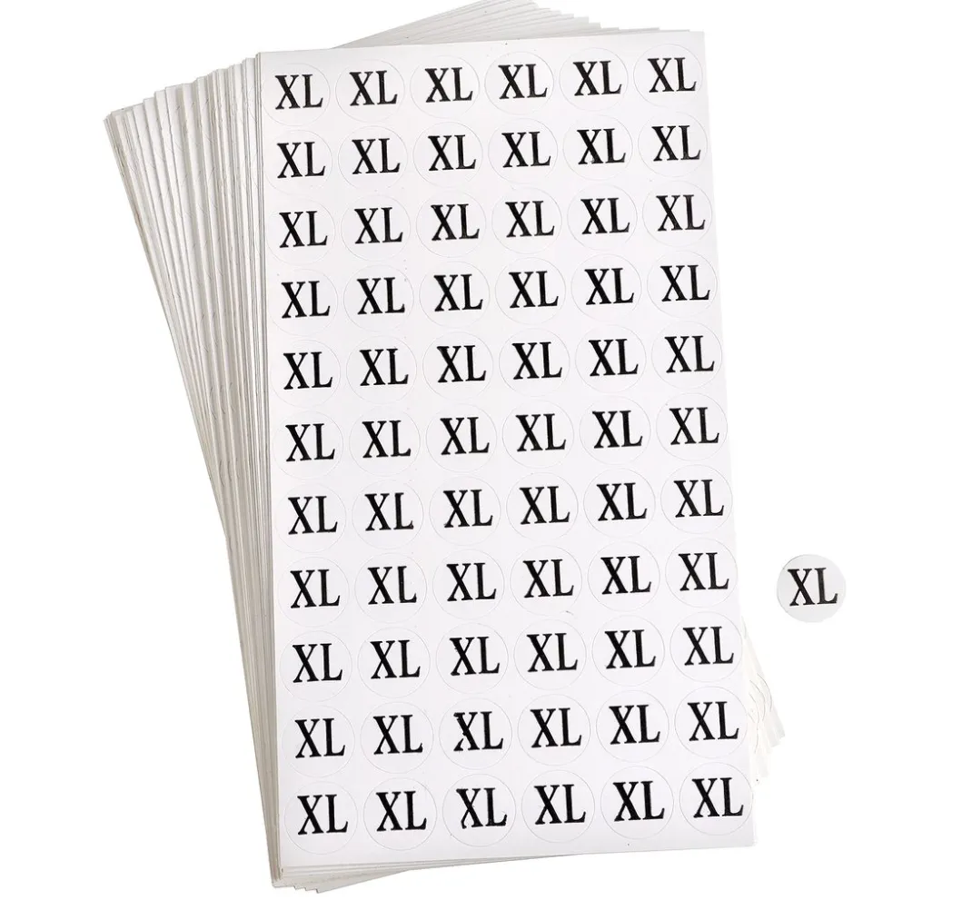 VBS XXL Weiteres Nähzubehör|Textil-Design>VBS Konfektionsgröße-Aufkleber, 3960 Stück