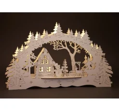 VBS Holz, Mdf & Pappmaché>Lichterbogen "Haus im Wald & Schneemann", inkl. LED