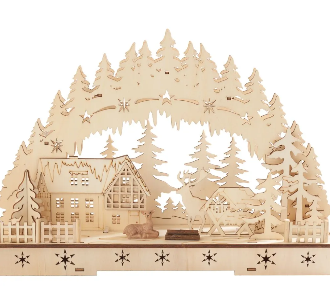 VBS Holz, Mdf & Pappmaché>Lichterbogen "Rehe am Waldesrand"