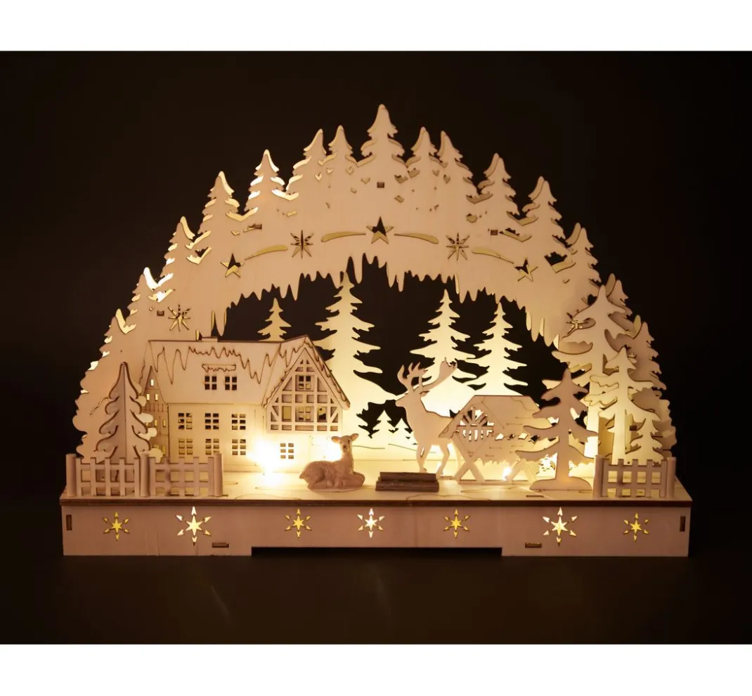 VBS Holz, Mdf & Pappmaché>Lichterbogen "Rehe am Waldesrand"