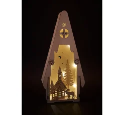 VBS Holz, Mdf & Pappmaché>Lichtertanne mit Winterszene, inkl. LED