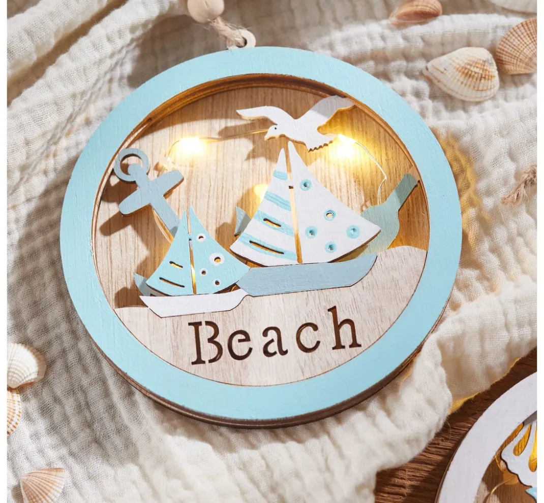 VBS Anhänger|Holz, Mdf & Pappmaché>Maritimer Anhänger "Segelboote Beach"