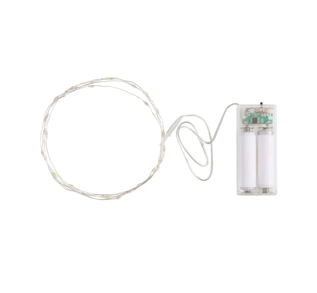 VBS Lichterketten>Micro-LED-Lichterkette, mit Timer, silberfarbener Draht, 30 LEDs
