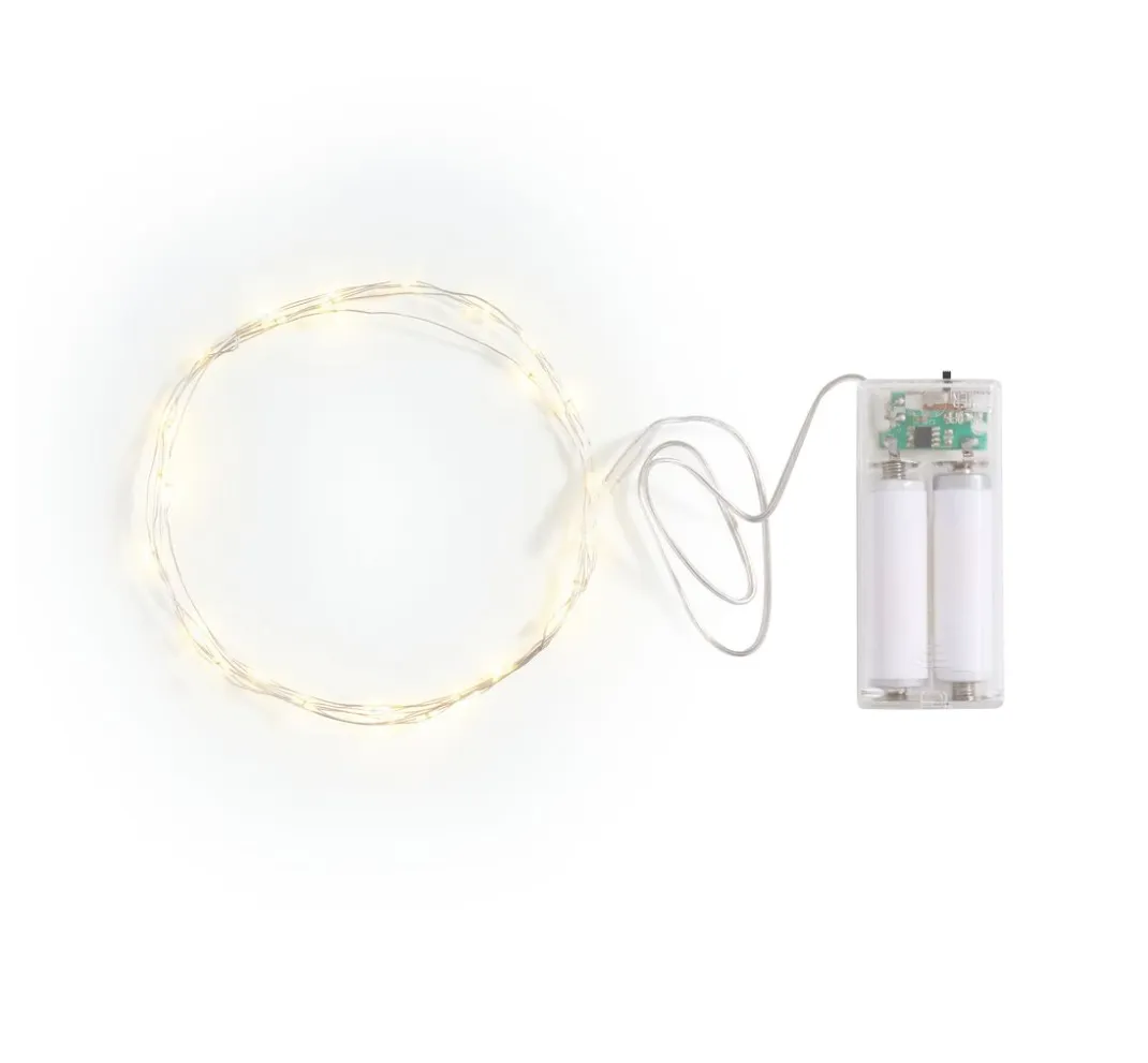 VBS Lichterketten>Micro-LED-Lichterkette, mit Timer, silberfarbener Draht, 30 LEDs