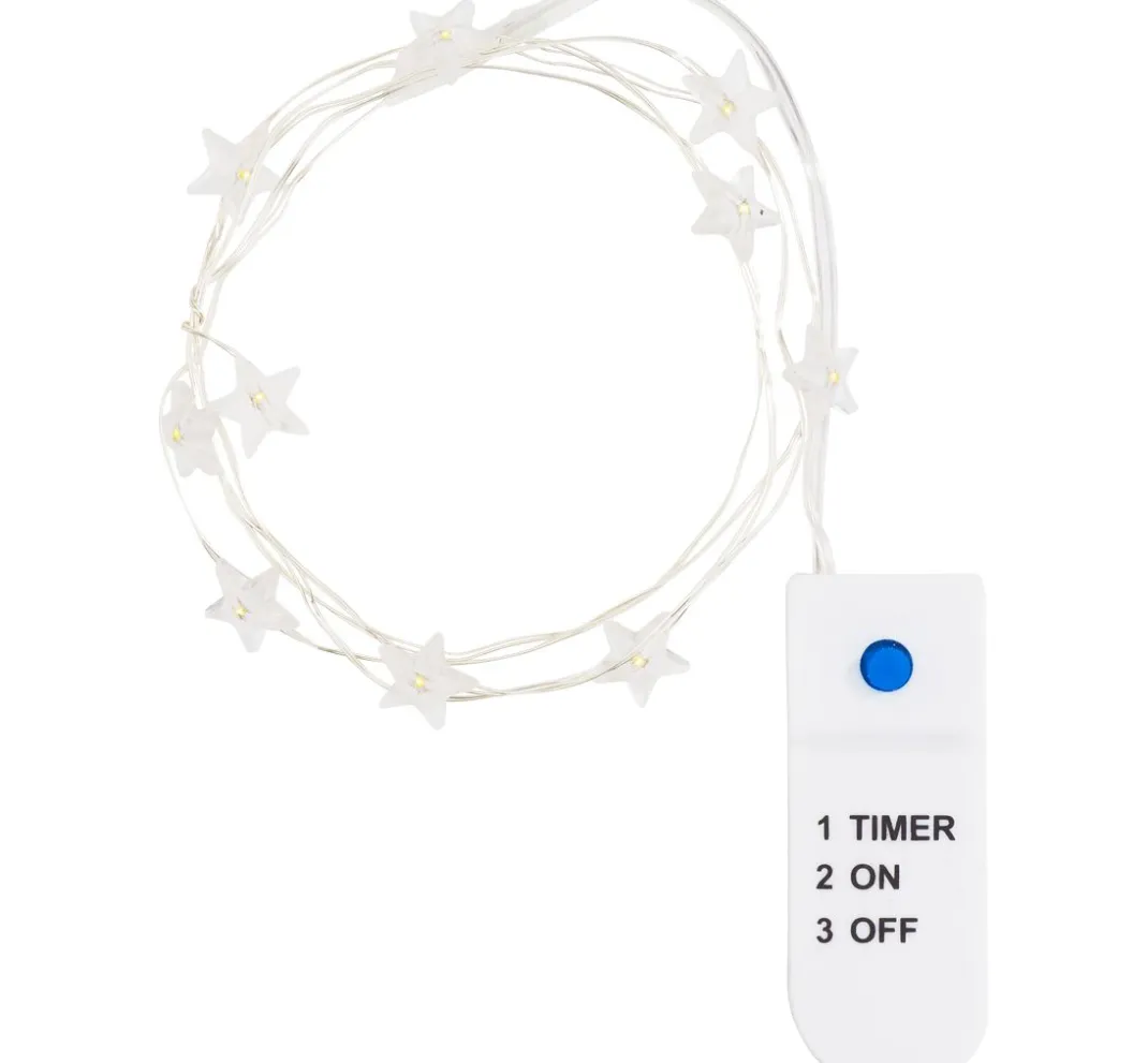 VBS Lichterketten>Micro-LED-Lichterkette "Stern", 10 LEDs, mit Timer