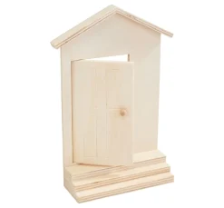 VBS Miniaturen|Holz, Mdf & Pappmaché>Miniatur Eingangstür "Sam" mit Treppenstufen