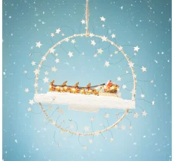 VBS Dekofiguren & -Objekte>Miniatur Santaschlitten mit 8 Rentieren