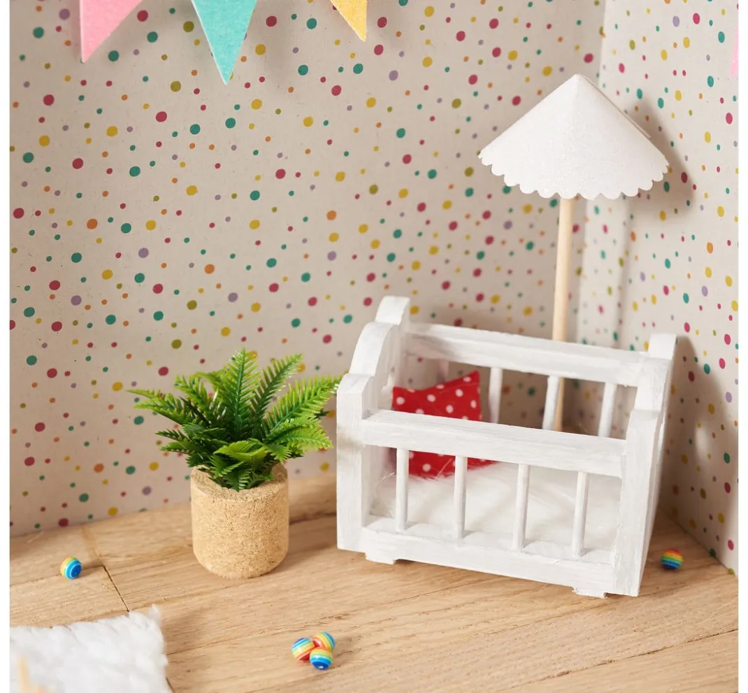 VBS Miniaturen|Holz, Mdf & Pappmaché>Miniatur Wiege "Sally"