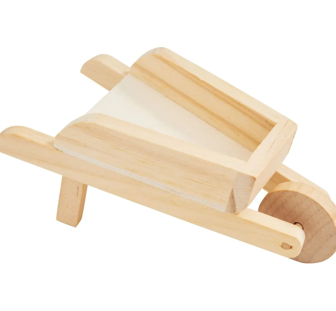 VBS Miniaturen|Holz, Mdf & Pappmaché>Miniatur-Holzschubkarre