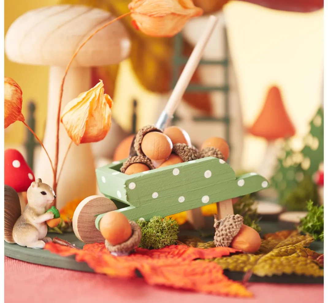 VBS Miniaturen|Holz, Mdf & Pappmaché>Miniatur-Holzschubkarre