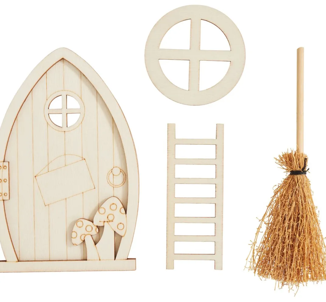 VBS Miniaturen|Holz, Mdf & Pappmaché>Miniaturtür-Set "Pilze"