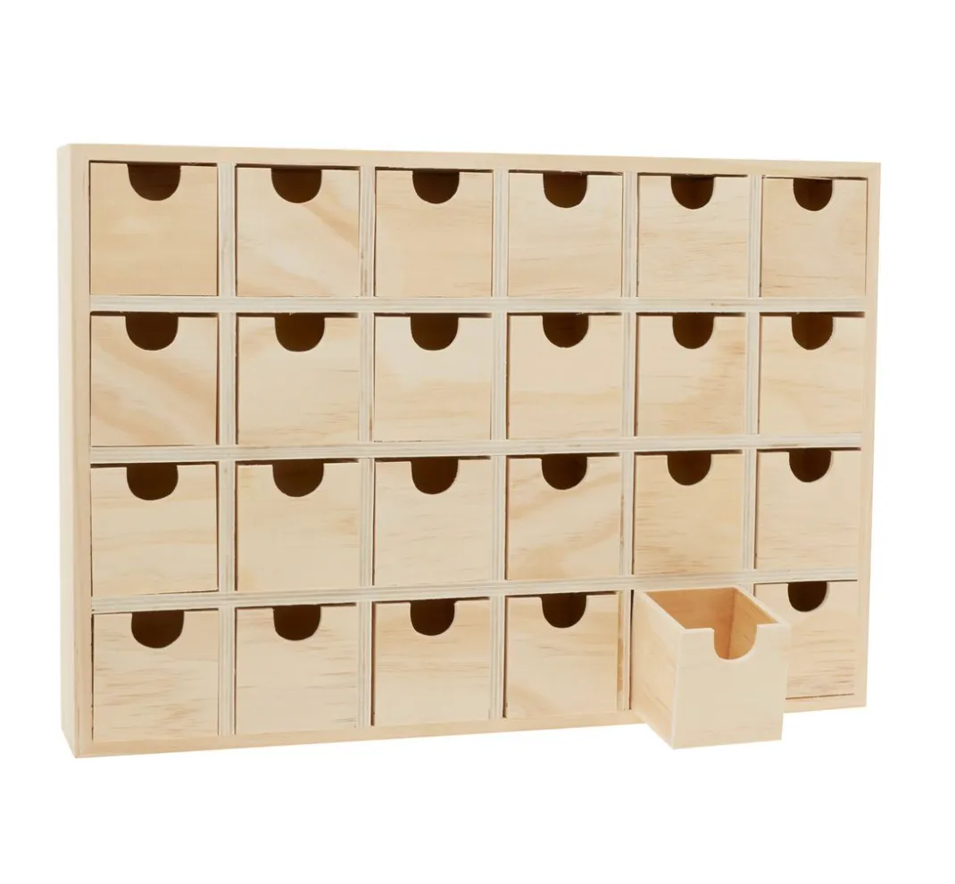 VBS Décopatch|Brandmalerei>Mini-Kommode / Adventskalender mit 24 Schüben