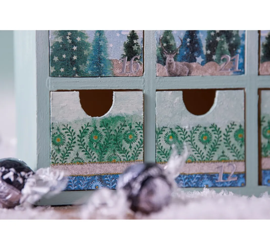 VBS Décopatch|Brandmalerei>Mini-Kommode / Adventskalender mit 24 Schüben