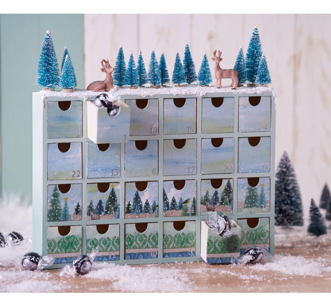 VBS Décopatch|Brandmalerei>Mini-Kommode / Adventskalender mit 24 Schüben