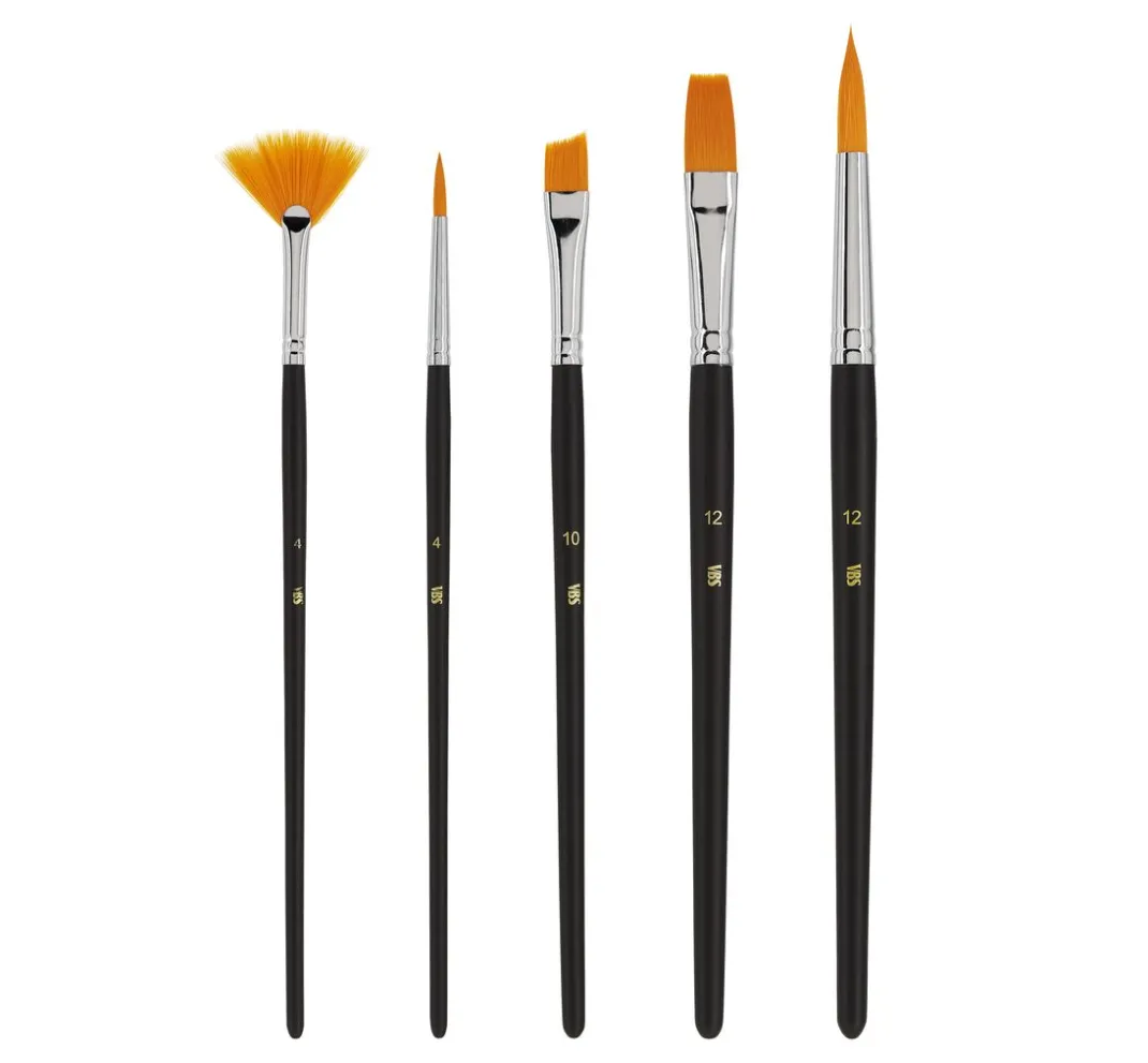 VBS Malen & Zeichnen|Pinsel>Pinselsortiment "BASIC", 5er-Set