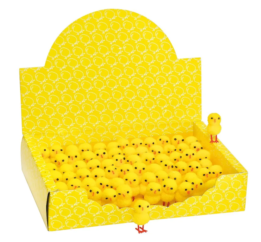 VBS XXL Streuteile|Dekofiguren & -Objekte>VBS Pompon Küken "Höhe 3,5 cm"