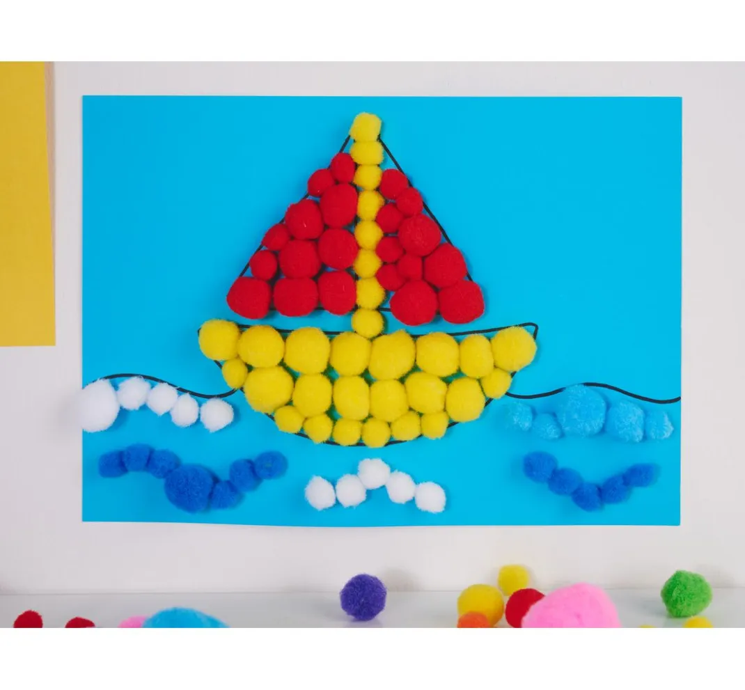 Kinder VBS XXL Pompons|Bastelzubehör>VBS Pompons "Farben & Größen Mix", 1.000 Stück