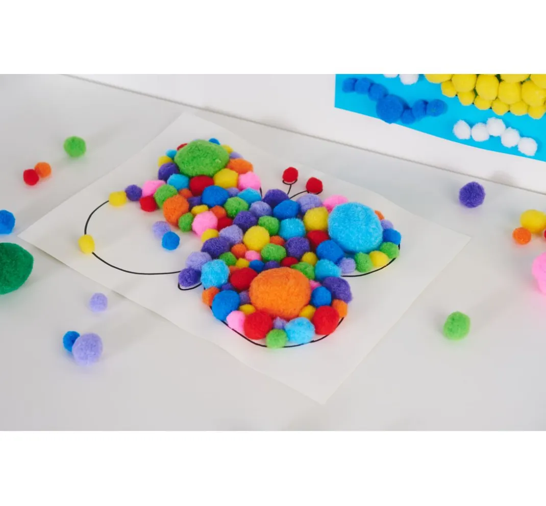 Kinder VBS XXL Pompons|Bastelzubehör>VBS Pompons "Farben & Größen Mix", 1.000 Stück