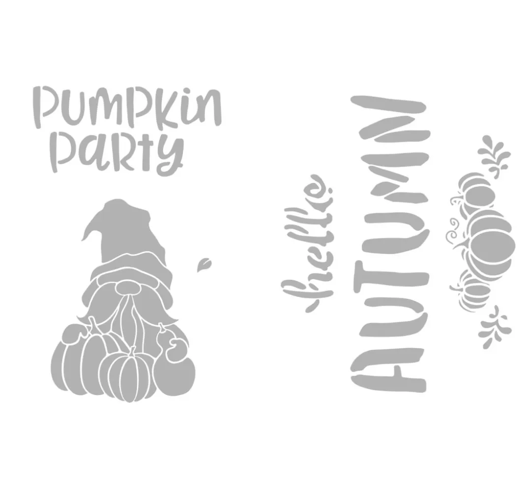 VBS Schablonieren|Malschablonen>Schablonen-Set "Autumn & Pumpkin", A4