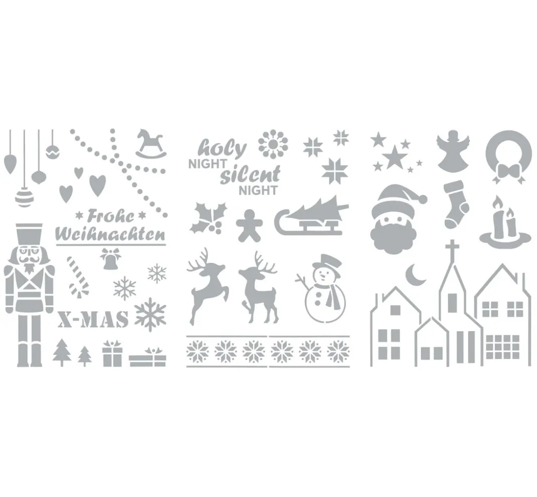 VBS Schablonieren|Malschablonen>Schablonen-Set "Frohe Weihnachten"