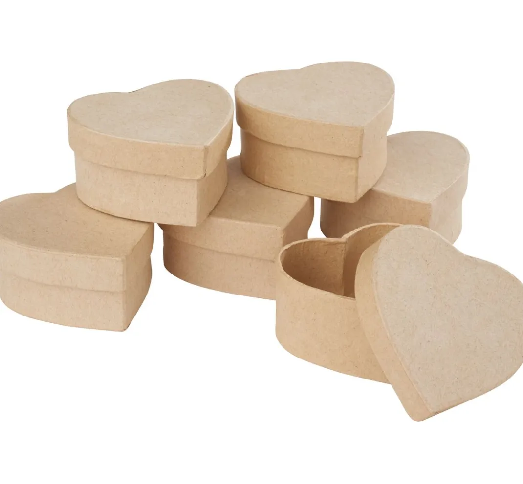 Kinder VBS Holz|Decoupage>Schachtel "Herz", 6 Stück