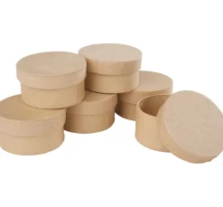 Kinder VBS Holz|Decoupage>Schachtel "Rund", 6 Stück, Pappmaché
