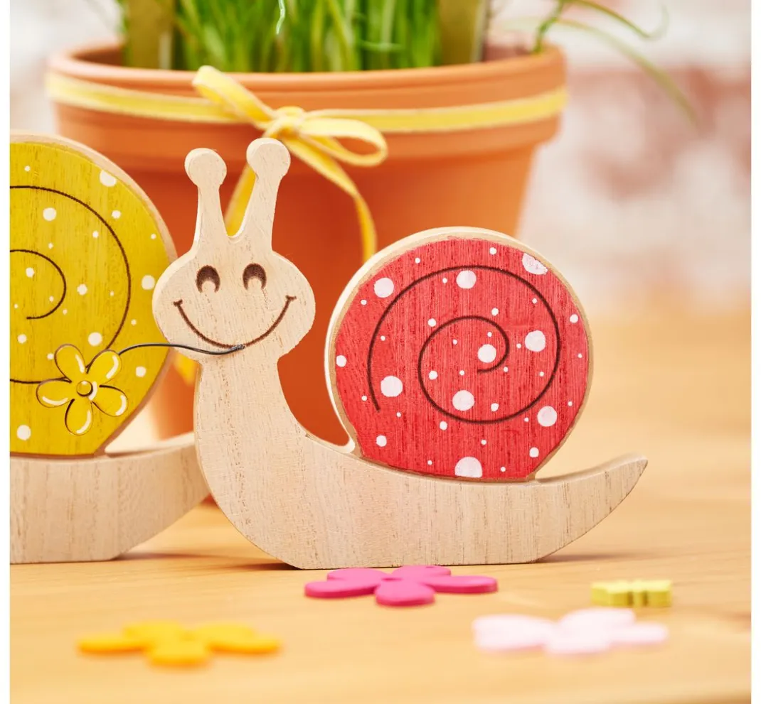 VBS Dekofiguren & -Objekte|Holz, Mdf & Pappmaché>Schnecken "Sunny und Flower"