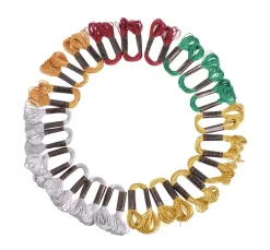 VBS XXL Sticken|Freundschaftsarmbänder>VBS Sticktwist "Metallic", 21 Döckchen