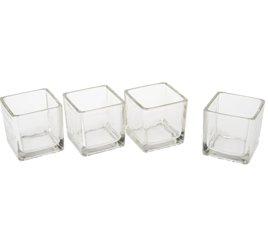 VBS Glasgravur|Glas- & Porzellanmalerei>Teelichtgläser "Cube", 4 Stück